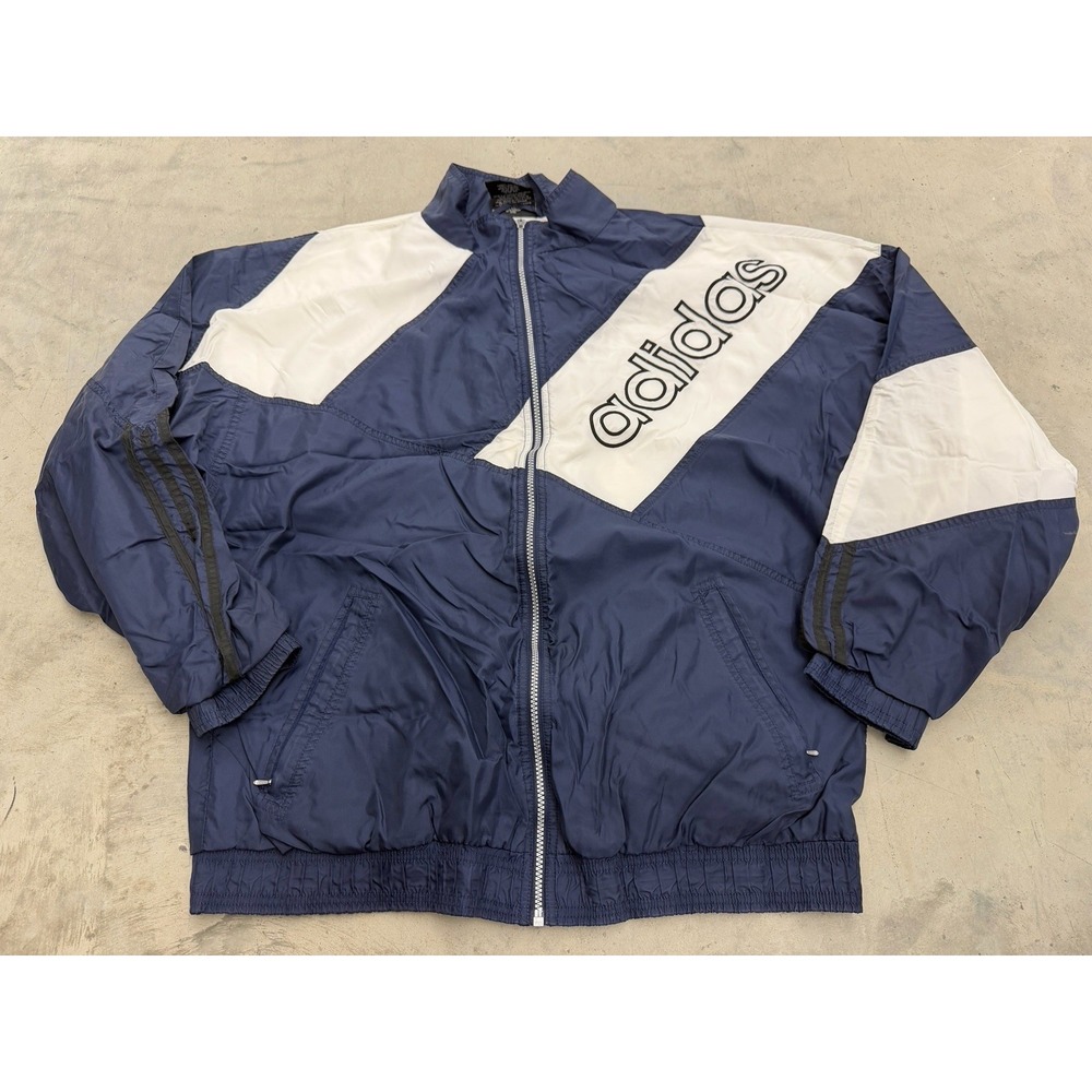 Vintage ADIDAS 80s-90s Men's Logo Nylon Track Jacket Windbreaker Size XL